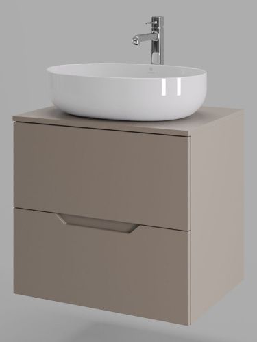 Тумба с раковиной Orange Line Li-60TuLMDF+B05-520W 60х50 подвесная цвет бежевый