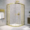 Душевой уголок Vegas-Glass ZS TUR+NOVO ZS TUR NOVO 120 09 01 120х120 стекло прозрачное профиль золото без поддона