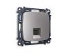 Комплект механизма телефонной розетки RJ-11(4P4C) со шторкой Ambrella Volt Omega (Омега) MO512030
