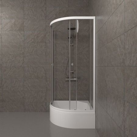 Душевой уголок Тритон Ультра Щ0000061788 100х100 стекло прозрачное профиль белый с поддоном