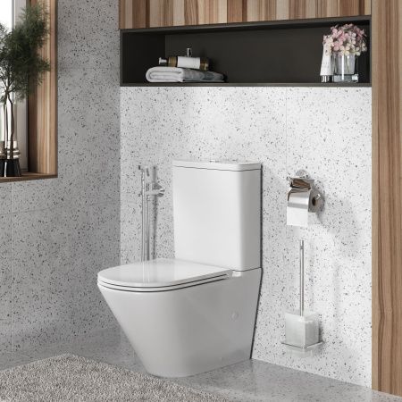 Унитаз напольный с бачком Grossman Торнадо GR-4449SQ белый с сиденьем микролифт безободковый смыв торнадо