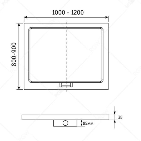 Душевой поддон из искусственного камня RGW GWS 03150280-01 100х80 белый