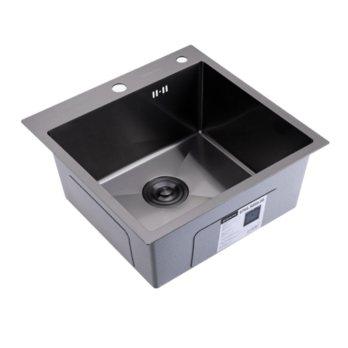 Кухонная мойка Splenka S701.5050.09 50х50 цвет графит поверхность матовая - фото 2