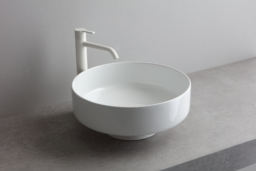 Раковина White Ceramic Was 40 см W100705 накладная цвет черный матовый - фото 3