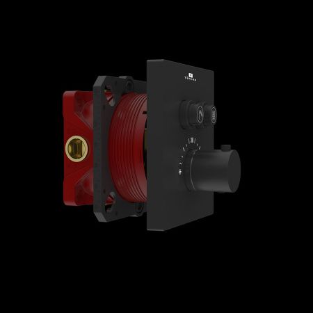 Смеситель для душа Vincea VSCV-321TMB встраиваемый в стену черный с термостатом