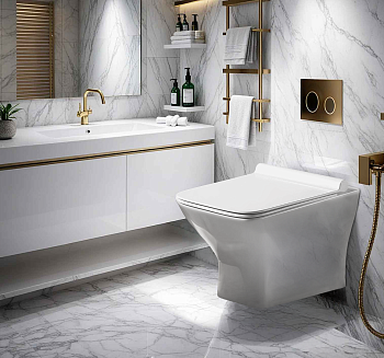 Унитаз подвесной Cerutti SPA CT10481 белый с сиденьем микролифт безободковый каскадный смыв