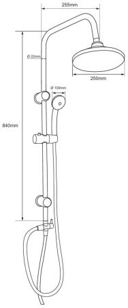 Душевая стойка Aquanet Passion AF300-70-R-B настенная цвет черный