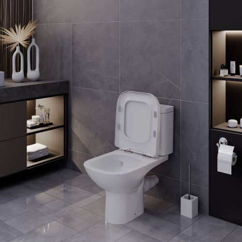 Унитаз напольный с бачком Taliente Elegia Vortex EG25065 белый с сиденьем микролифт безободковый душевой смыв - фото 4