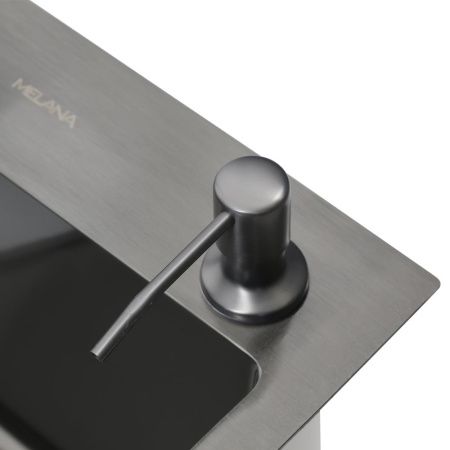 Кухонная мойка Melana ProfLine MLN-D6045HB+3 графит 60х45 цвет серый поверхность матовая