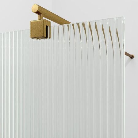 Душевая перегородка Wasserkraft Rur 30W 30W39BG-FL 90х200 стекло рифленое профиль золото