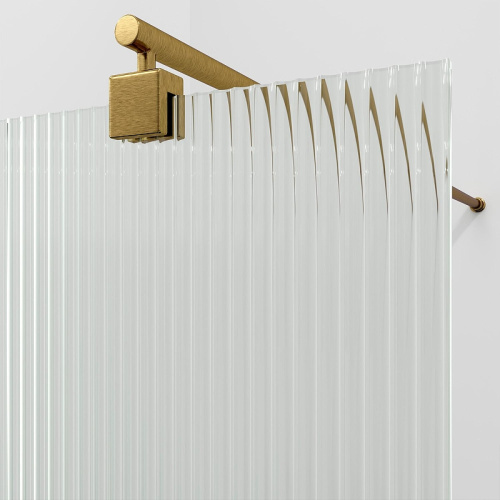 Душевая перегородка WasserKRAFT Rur 30W 30W39BG-FL 90х200 стекло рифленое профиль золото матовое - фото 2