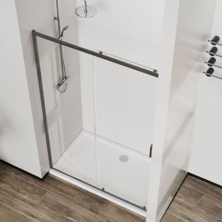 Душевая дверь Vincea City VDS-5CT110CLGM 110х195 стекло прозрачное профиль вороненая сталь