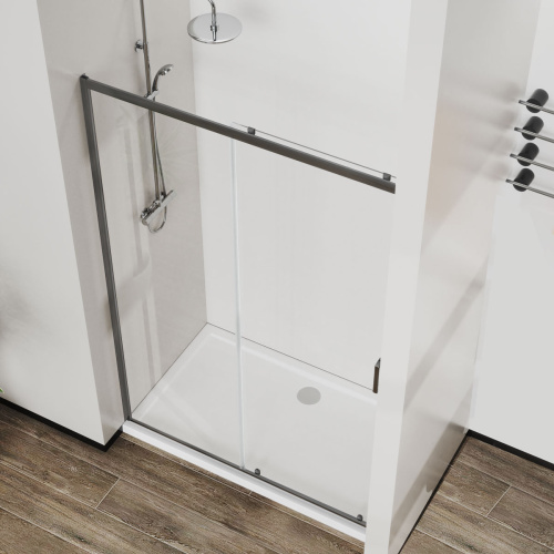 Душевая дверь Vincea City VDS-5CT110CLGM 110х195 стекло прозрачное профиль вороненая сталь - фото 3