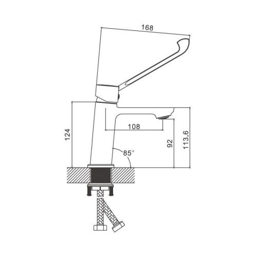 Смеситель BELZ B10019-3 на раковину оружейная сталь - фото 2