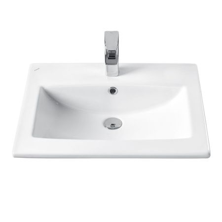 Раковина из сантехнического фарфора Santek Элина WH501606 60х50 накладная цвет белый