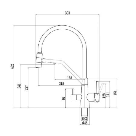 Смеситель для кухни Fmark FS1462-H12 на мойку черный