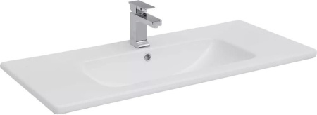 Раковина из литьевого мрамора Aquanet Бостон НФ-00017536 101х47 полувстраиваемая цвет белый 1 отверстие под смеситель