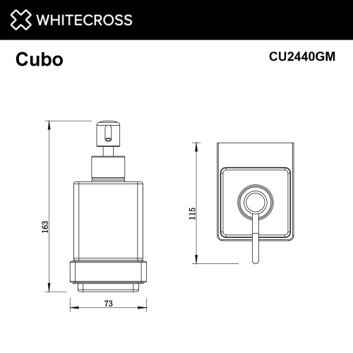 Дозатор Whitecross Cubo gunmetal CU2440GM - фото 2