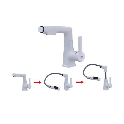 Смеситель Fashun A4018-8 на раковину белый - фото 5