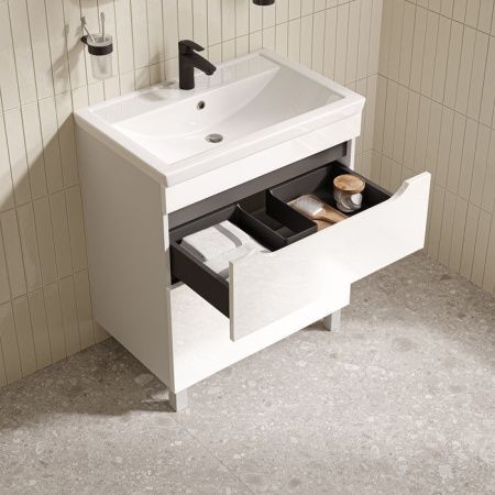 Тумба с раковиной Iddis Ray RAY70WFi95K 70х50 напольная цвет белый