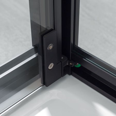 Душевой уголок Vincea Stile VSS-2ST9090CLB-L 90х90 стекло прозрачное профиль черный без поддона