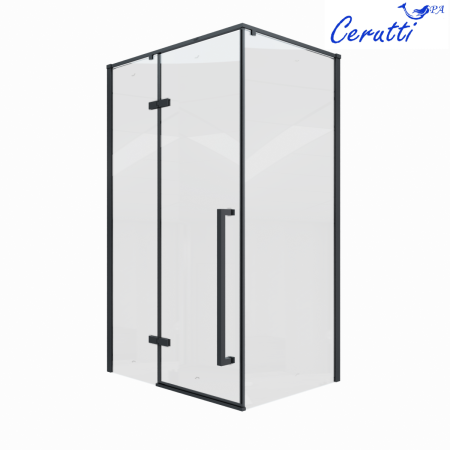 Душевой уголок Cerutti SPA C1A 120х90 стекло прозрачное профиль черный без поддона