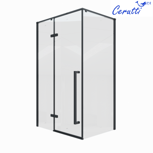 Душевой уголок Cerutti SPA C1A 120х90 стекло прозрачное профиль черный - фото 2