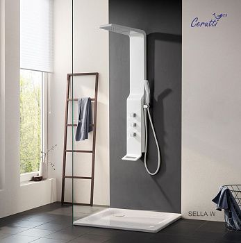 Душевая панель Cerutti SPA CT8988 настенная цвет белый