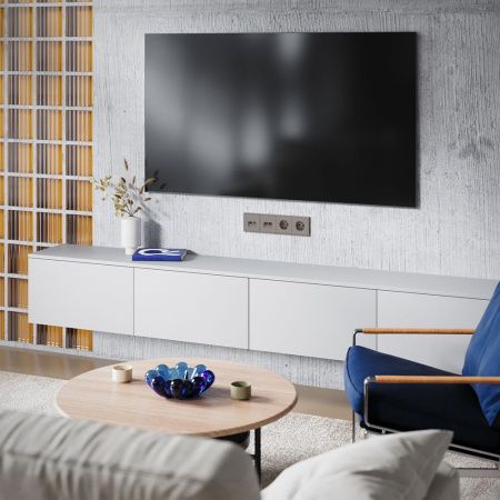 Накладка для розетки TV+RJ45 кат. 6 VOLTUM S70 VLS002714