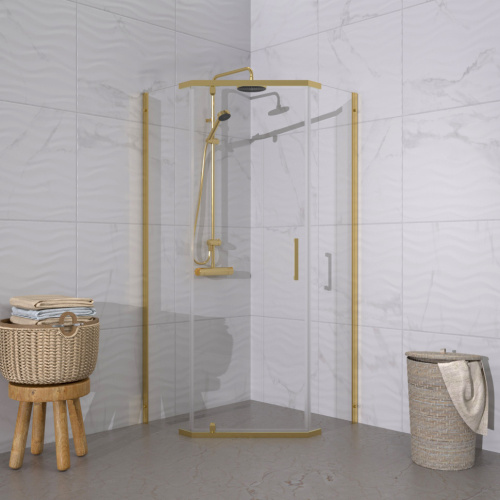 Душевой уголок Тритон Дека-Голд Щ0000073928 100х100 стекло прозрачное профиль хром без поддона - фото 3