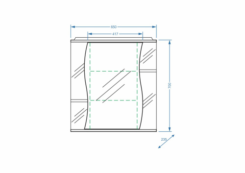 Зеркало-шкаф Stella Polar Волна SP-00000054 65х24х70 подвесной цвет белый - фото 2