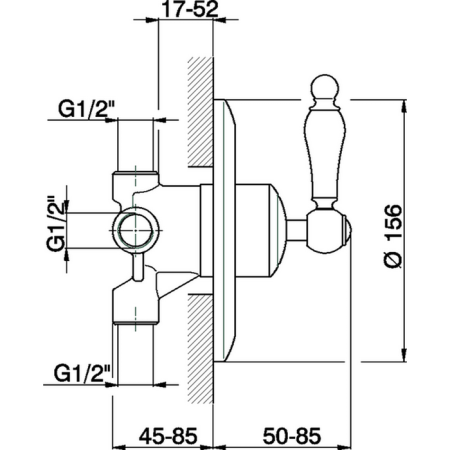 Переключатель на 3 положения,внутренняя и внешняя части в комплекте Cisal Arcana Toscana TS00027027