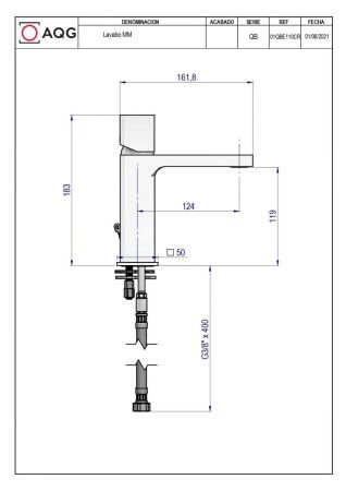 Смеситель AQG QB 01QBE110CR на раковину хром