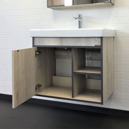 Тумба с раковиной Comforty Вена 00-00008929CF 70х50 подвесная цвет серый