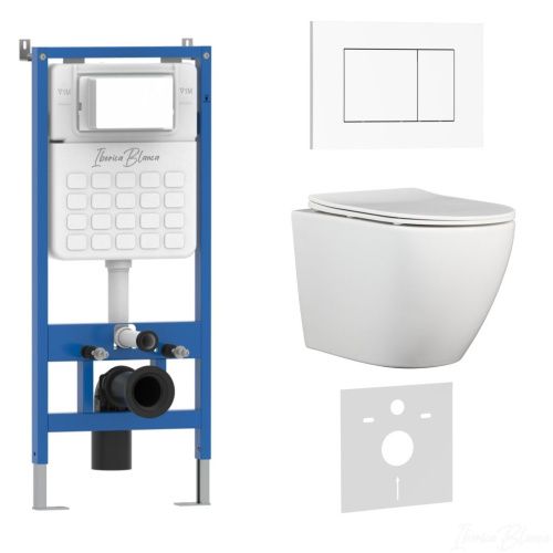 Комплект унитаз с инталляцией и клавишей смыва Iberica Blanca BILBAO ALTO IB001.BLA.234.855 - фото 2