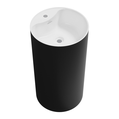 Раковина акриловая Wellsee Chalice Perfection 230616000 45х45 напольная цвет черный/белый 1 отверстие под смеситель - фото 2 Раковина акриловая Wellsee Chalice Perfection 230616000 45х45 напольная цвет черный/белый 1 отверстие под смеситель - фото 2