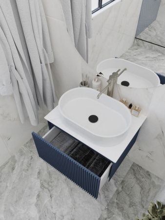 Тумба со столешницей La Fenice TERRA NFNC-01-TER-BG-60-3-GG 60х50 подвесная цвет синий