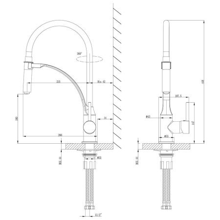 Смеситель для кухни LeMark Soul LM6007BL на мойку черный