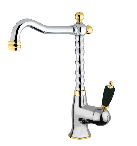 Смеситель Fiore 89CO5225 на раковину хром/золото - фото 2