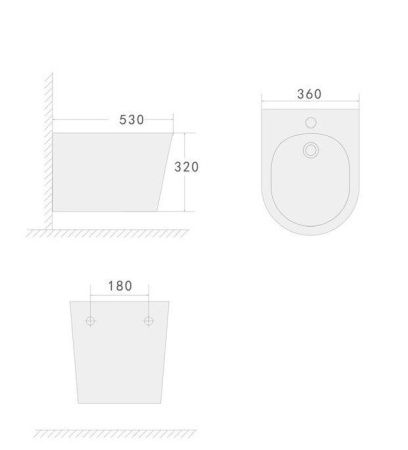 Биде подвесное Boheme Avva 973-B-BIDET цвет черный