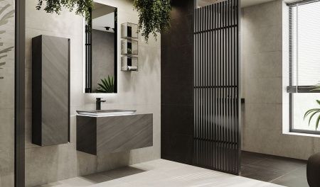 Тумба под раковину Jorno INCLINE Inc.01.90/P/Bet/JR 50х50 подвесная цвет серый