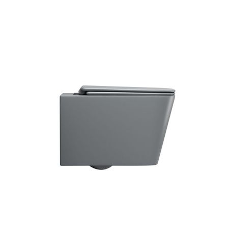 Унитаз подвесной Grossman Торнадо GR-4404GMSQ серый с сиденьем микролифт безободковый смыв торнадо