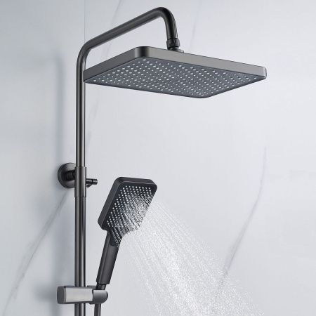Душевая стойка Shevanik S4226T настенная цвет оружейная сталь