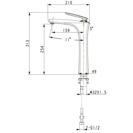 Смеситель Timo Helmi 4011/03F на раковину черный