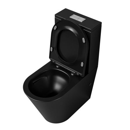 Унитаз напольный с бачком Grossman Торнадо GR-4458BMSQ черный с сиденьем микролифт безободковый смыв торнадо