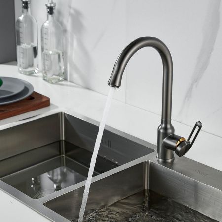 Смеситель для кухни Raffine F103T на мойку оружейная сталь