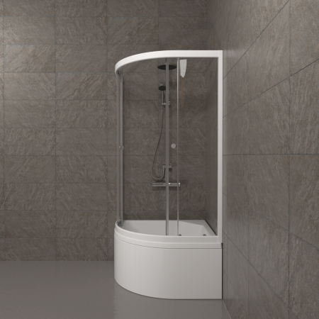 Душевой уголок Тритон Ультра Щ0000061800 90х90 стекло прозрачное профиль белый с поддоном