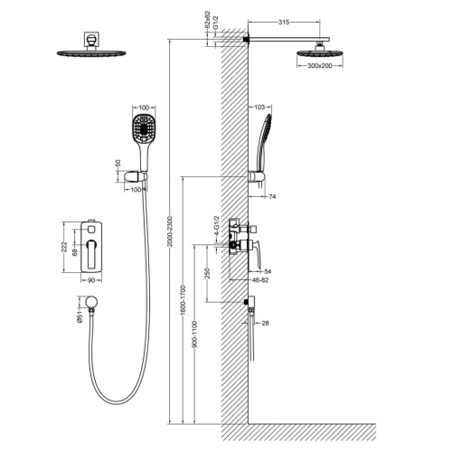 Душевая система Timo Saona SX-2370/00SM встраиваемая в стену - фото 2 Душевая система Timo Saona SX-2370/00SM встраиваемая в стену - фото 2