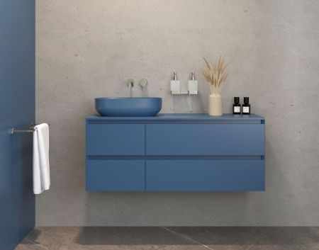 Раковина из искусственного камня Plumberia Selection Veloma VELOMA OVAL BDT 50х40 накладная цвет синий