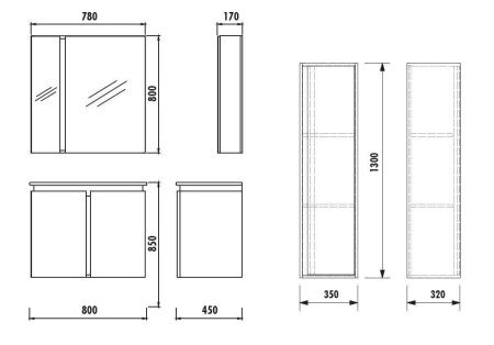 Шкаф-пенал Creavit Verti VE2131.01.VV 40х130 подвесной цвет коричневый